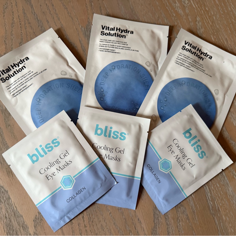 NWT Dr. Jart + Bliss Sheet & Eye Mask Bundle - hydration blast for face & eyes!!